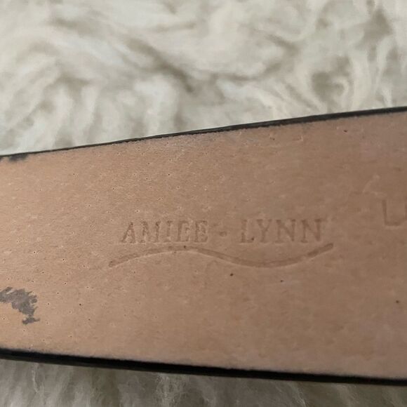 Amiee-Lynn Black Leather Belt w/ Jeweled Embellished Buckle L/XL - Picture 4 of 8